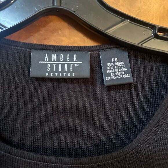 Amber Stone retro Black Women's Top - Picture 2 of 5